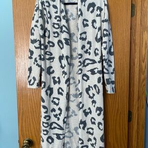 Gray Leopard Print Women's Sweater